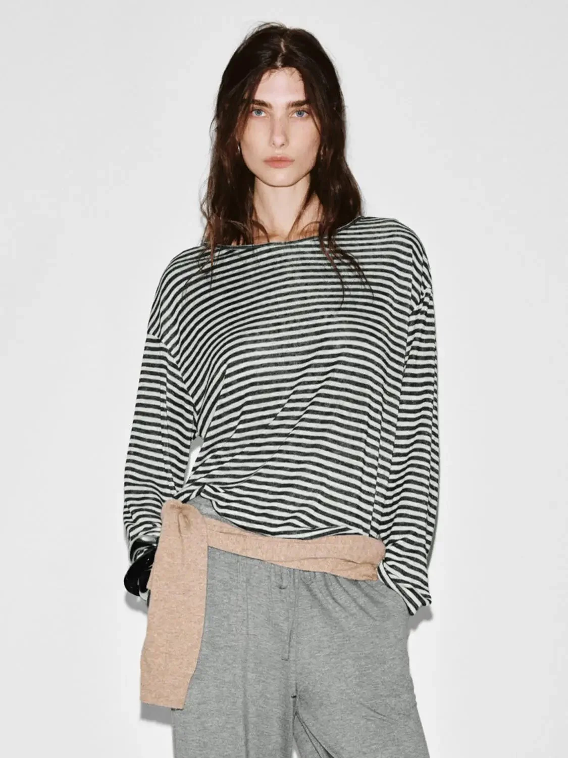 22430-viscose-linen-striped-knit-crew-neck-long-sleeve-t-shirts-1.webp Viscose Linen Striped Knit Crew Neck Long Sleeve T Shirts
