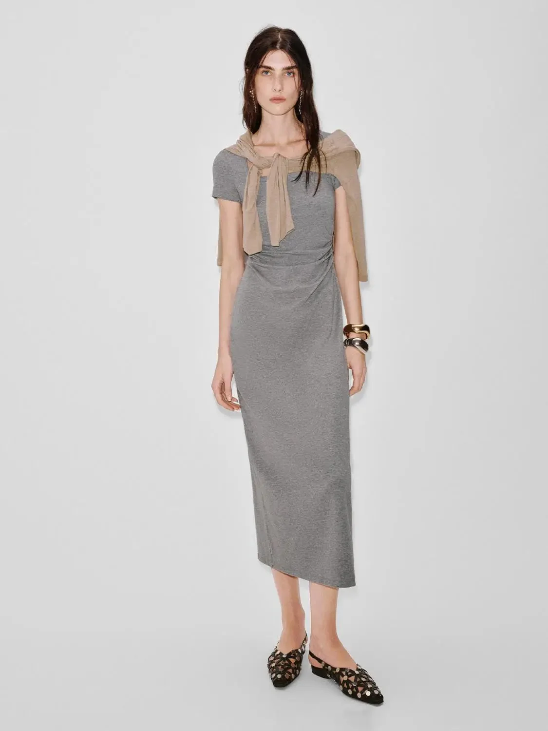 22435-cotton-lyocell-blend-scoop-neck-short-sleeve-midi-dresses-17.webp Cotton Lyocell Blend Scoop Neck Short Sleeve Midi Dresses