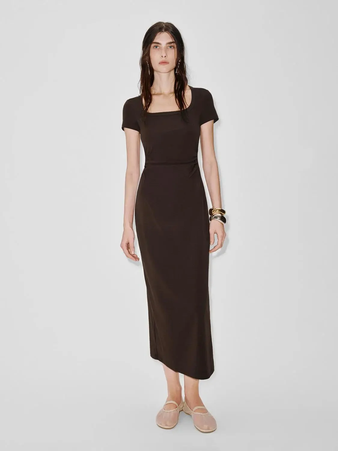 22435-cotton-lyocell-blend-scoop-neck-short-sleeve-midi-dresses-9.webp Cotton Lyocell Blend Scoop Neck Short Sleeve Midi Dresses