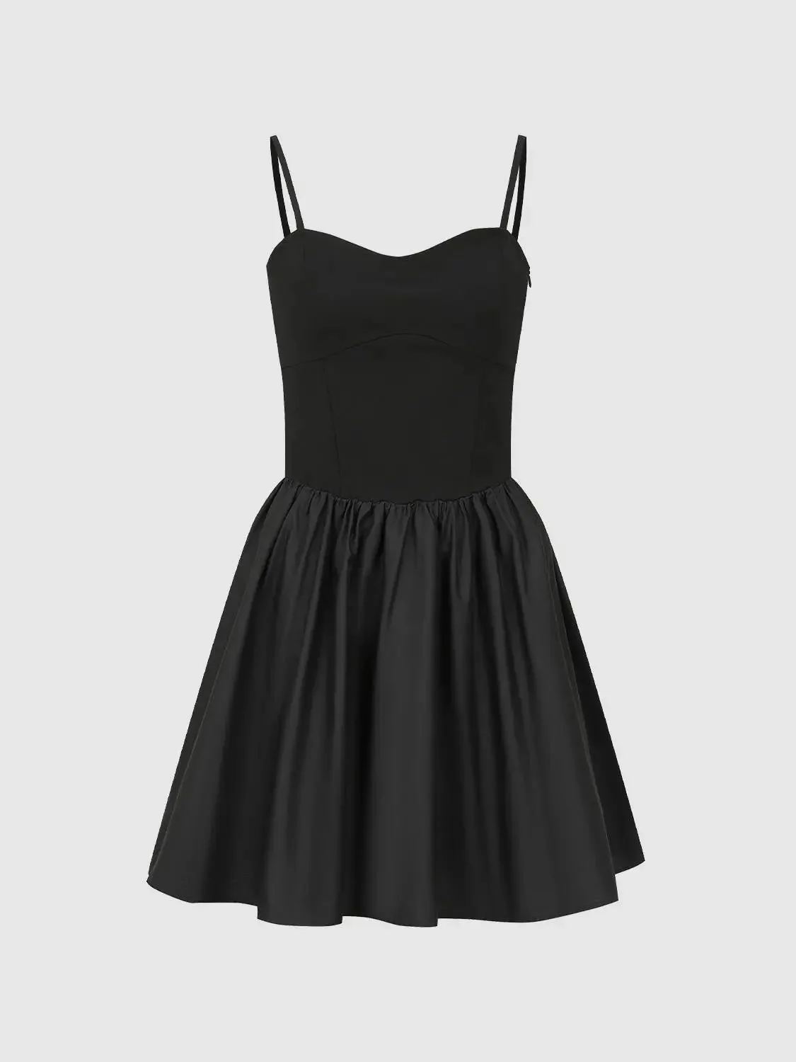2245-viscose-knit-bodice-with-spaghetti-straps-flared-a-line-midi-dresses-7.webp Viscose Knit Bodice With Spaghetti Straps Flared A-Line Midi Dresses