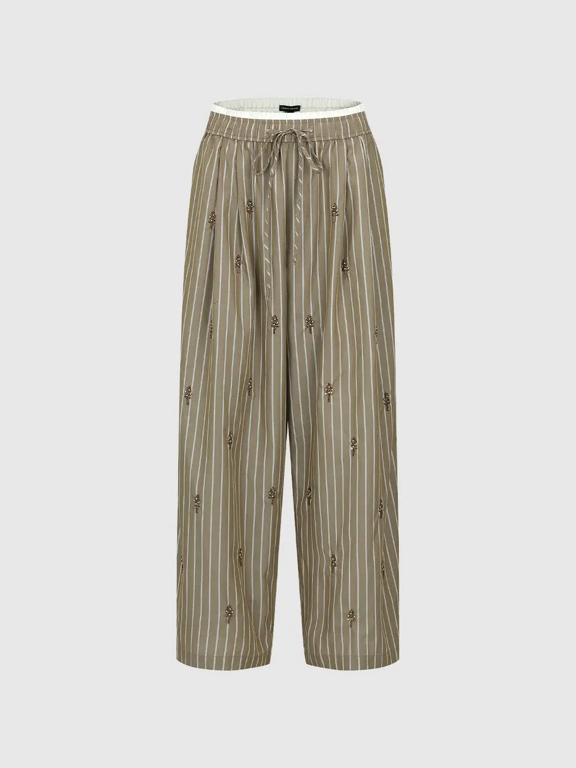22463-pull-on-drawstring-beaded-striped-wide-leg-pants-2.webp Pull On Drawstring Beaded Striped Wide Leg Pants