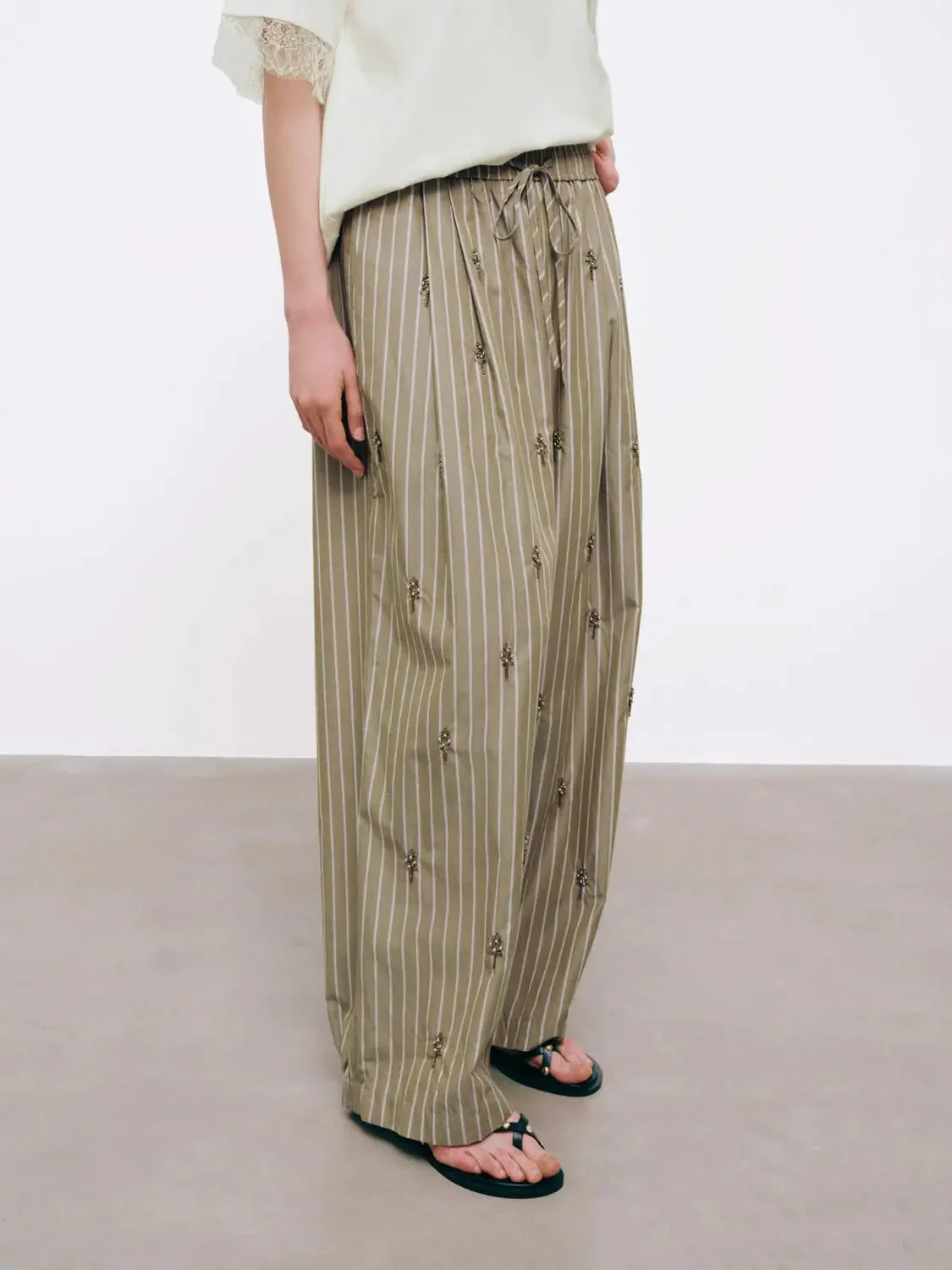 22463-pull-on-drawstring-beaded-striped-wide-leg-pants-3.webp Pull On Drawstring Beaded Striped Wide Leg Pants