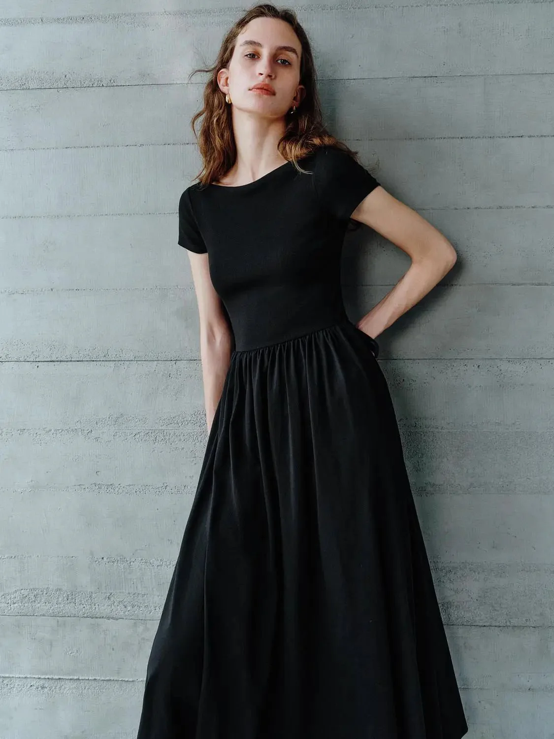 2251-viscose-cotton-blend-elegant-a-line-maxi-dress-2.webp Viscose Cotton Blend Elegant A Line Maxi Dress