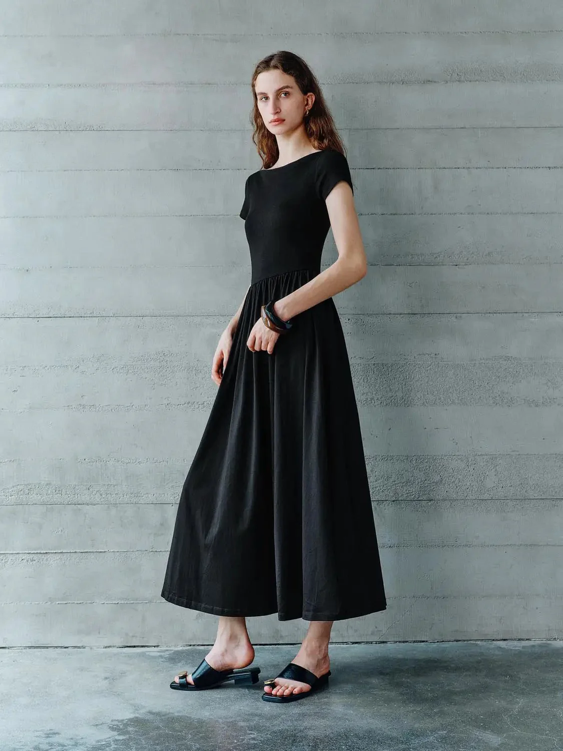 2251-viscose-cotton-blend-elegant-a-line-maxi-dress-4.webp Viscose Cotton Blend Elegant A Line Maxi Dress