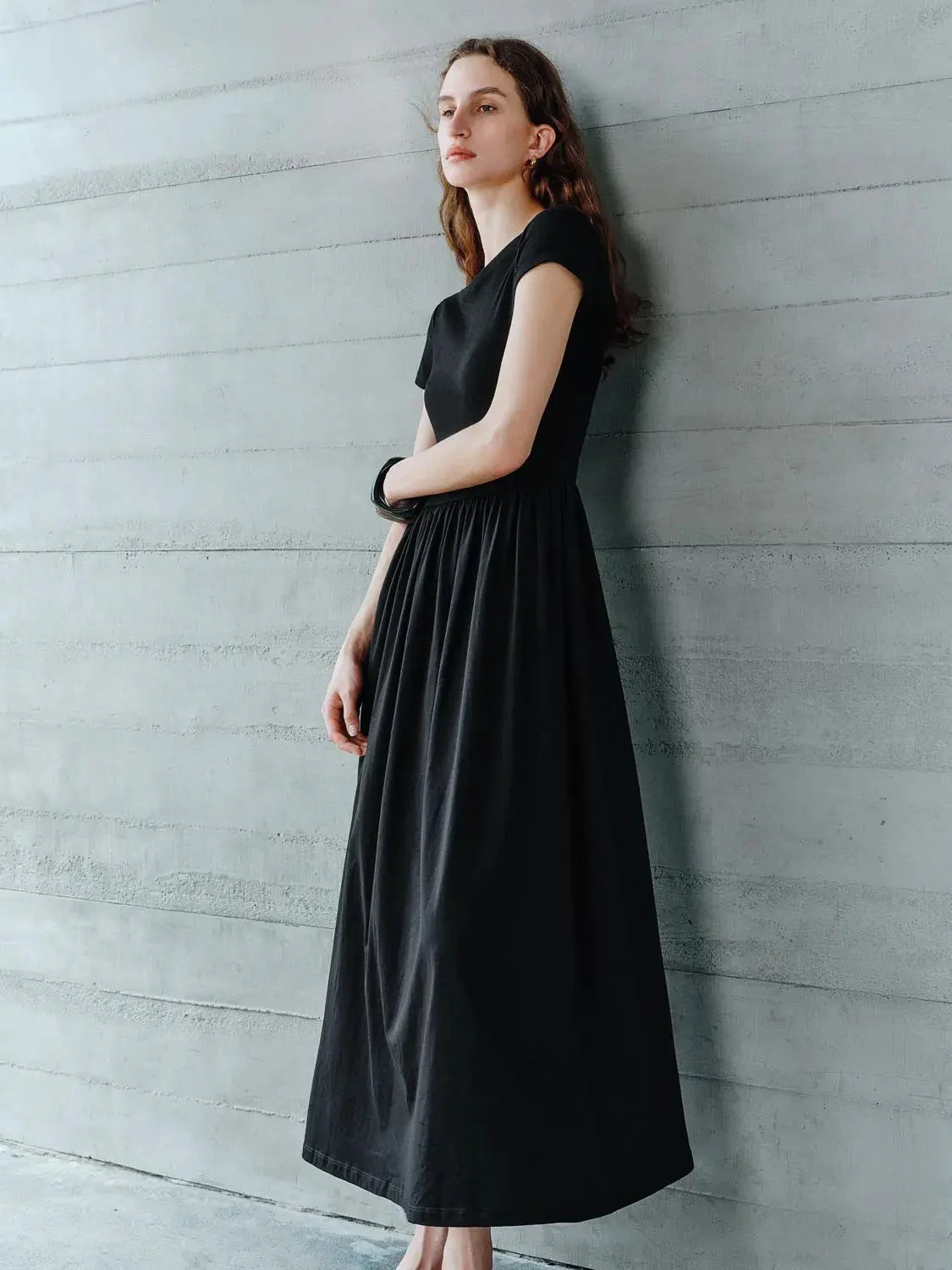 2251-viscose-cotton-blend-elegant-a-line-maxi-dress-5.webp Viscose Cotton Blend Elegant A Line Maxi Dress