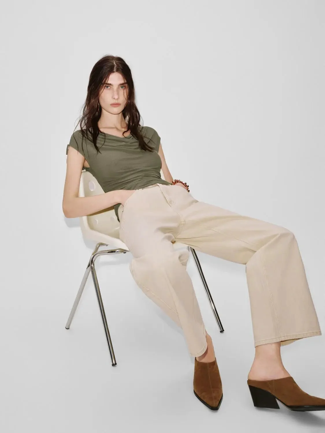 22517-capped-sleeve-cowl-neck-ruched-stretch-knit-shirt-2.webp Capped Sleeve Cowl Neck Ruched Stretch Knit Shirt