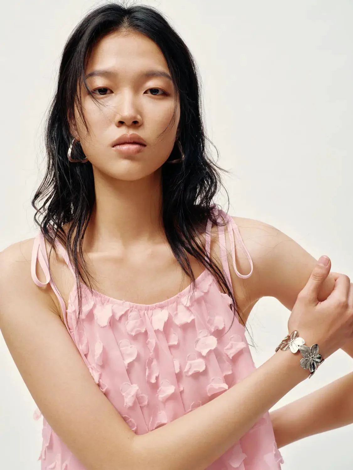 Floral Embellished Strappy Cami Tops