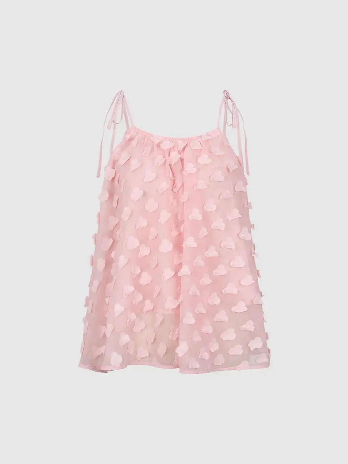 Floral Embellished Strappy Cami Tops