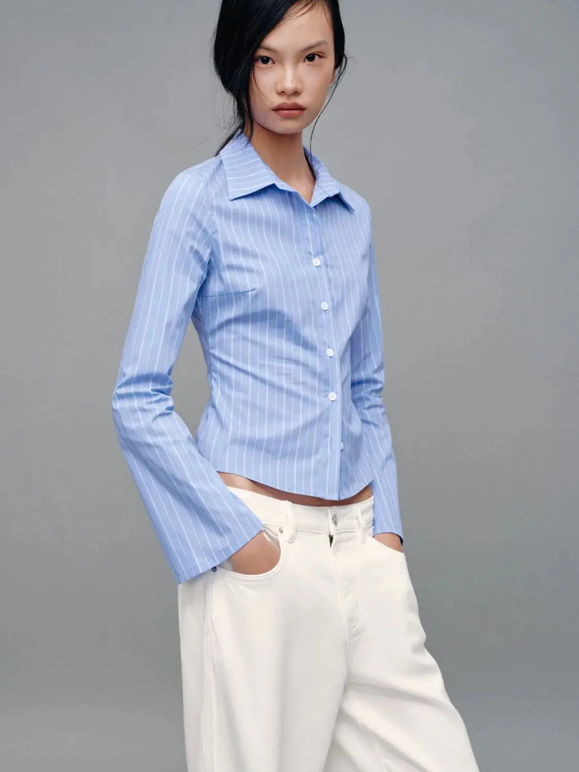 Flare Sleeve Nipped Waist Shirts