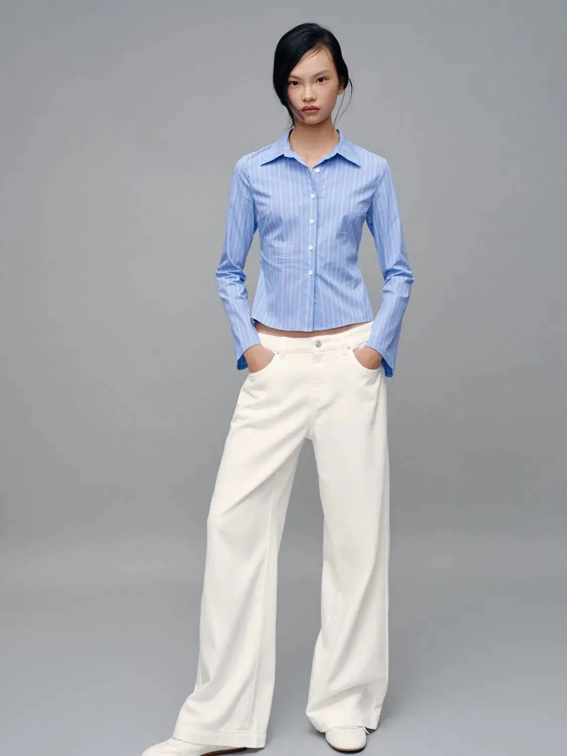 Flare Sleeve Nipped Waist Shirts