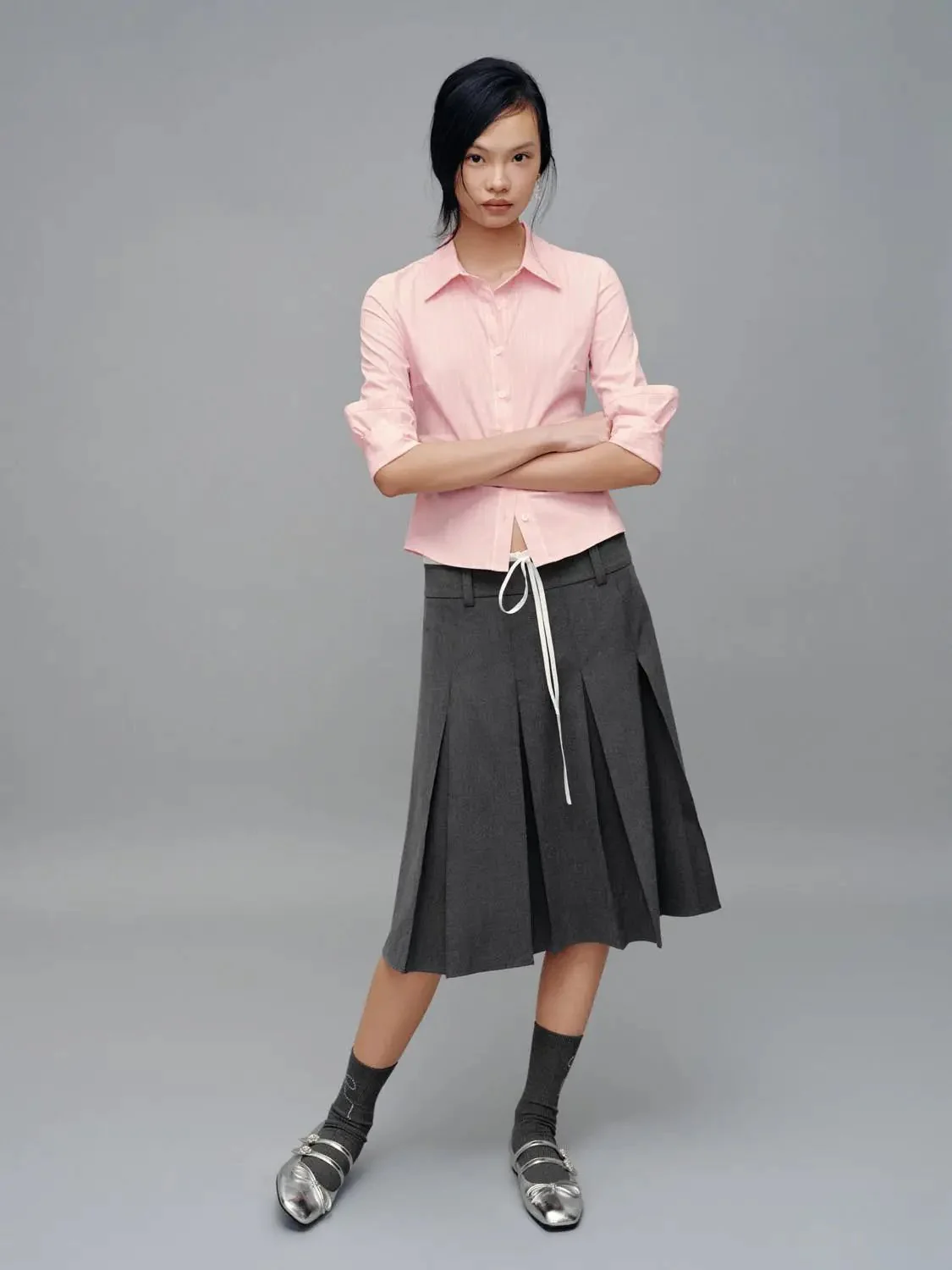 Flare Sleeve Nipped Waist Shirts