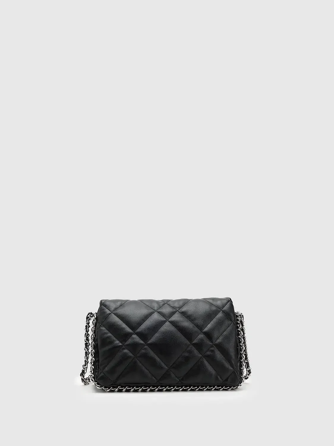Diamond Quilted Chain Detail Shoulder Bags