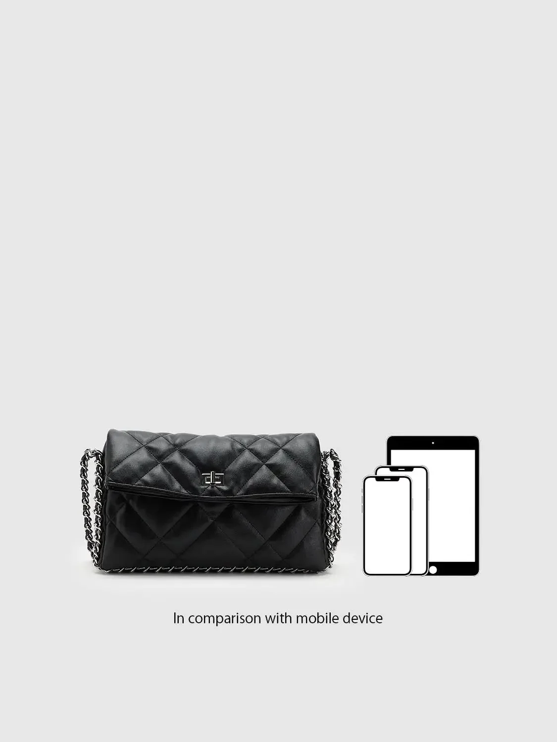 Diamond Quilted Chain Detail Shoulder Bags