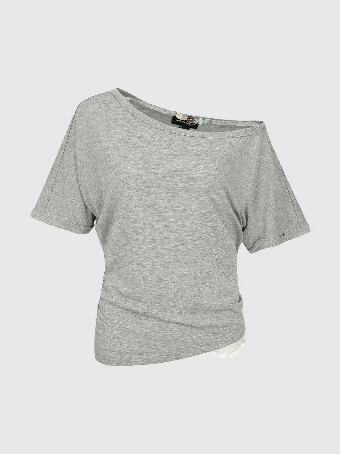 22611-heather-gray-lightweight-one-shoulder-ruched-top-7.webp Heather Gray Lightweight One Shoulder Ruched Top