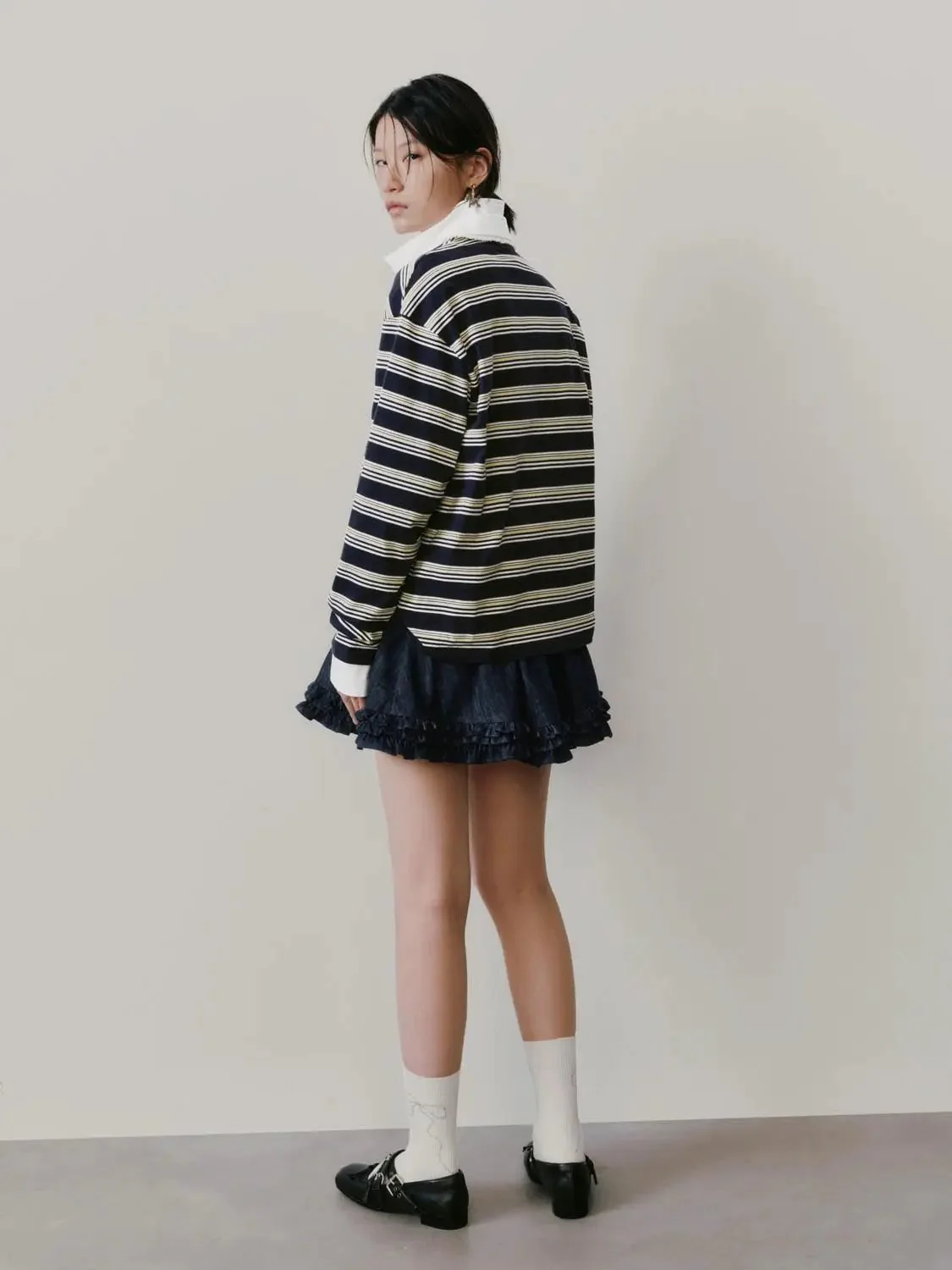 22700-lace-trim-collar-striped-cotton-t-shirts-6.webp Lace Trim Collar Striped Cotton T Shirts