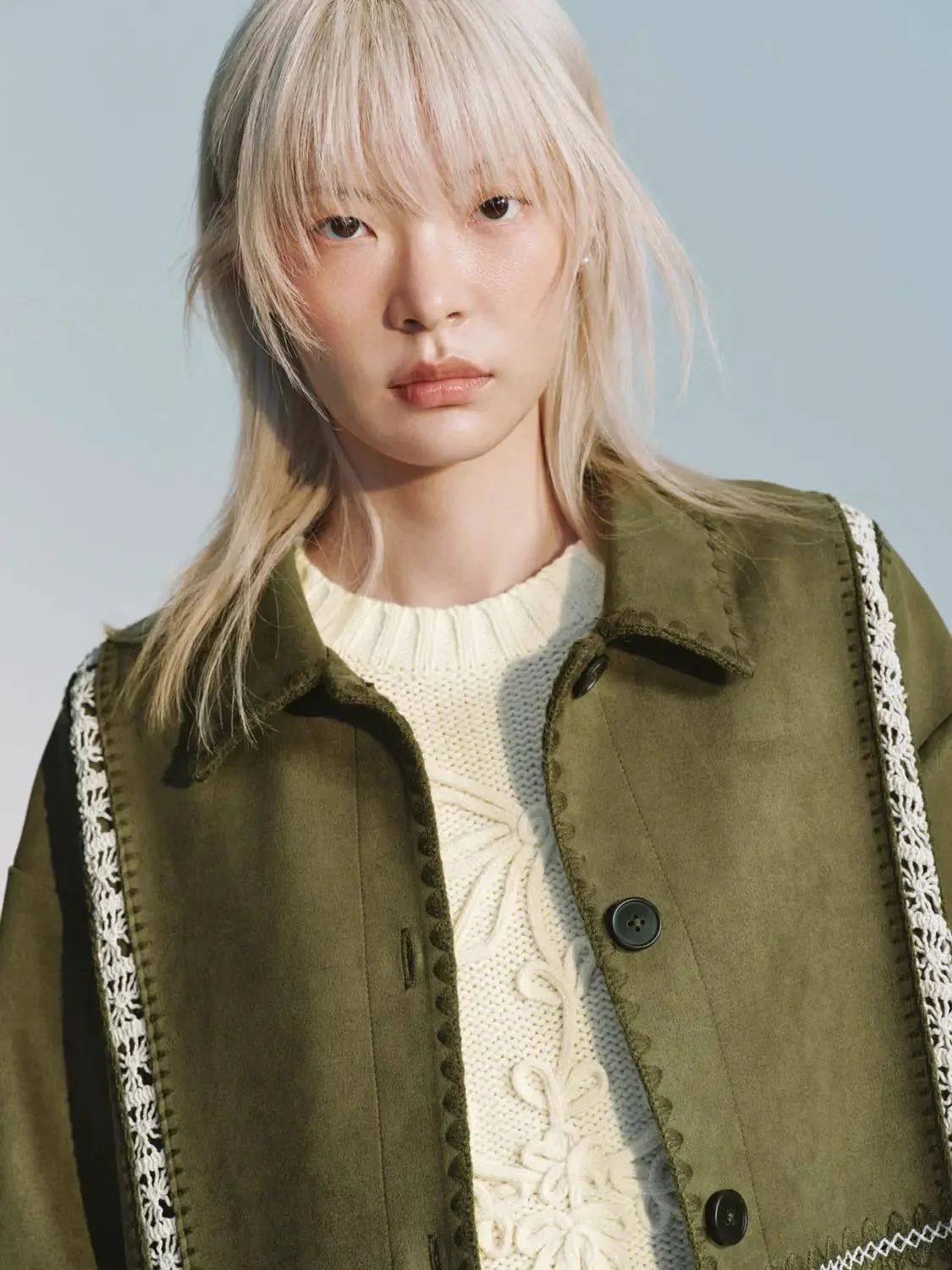 Contrast Embroidered Loose Fit Shirts