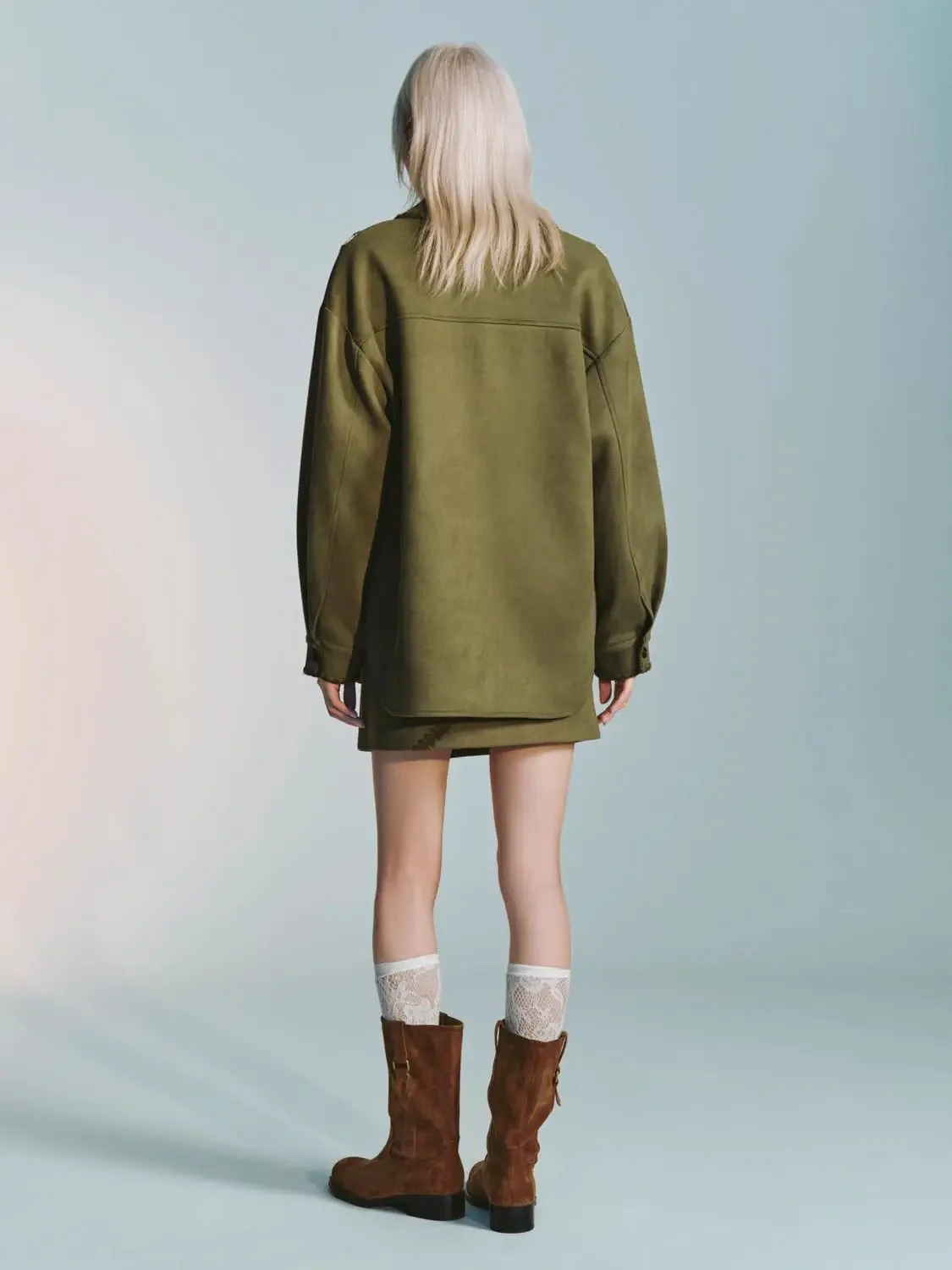 Contrast Embroidered Loose Fit Shirts