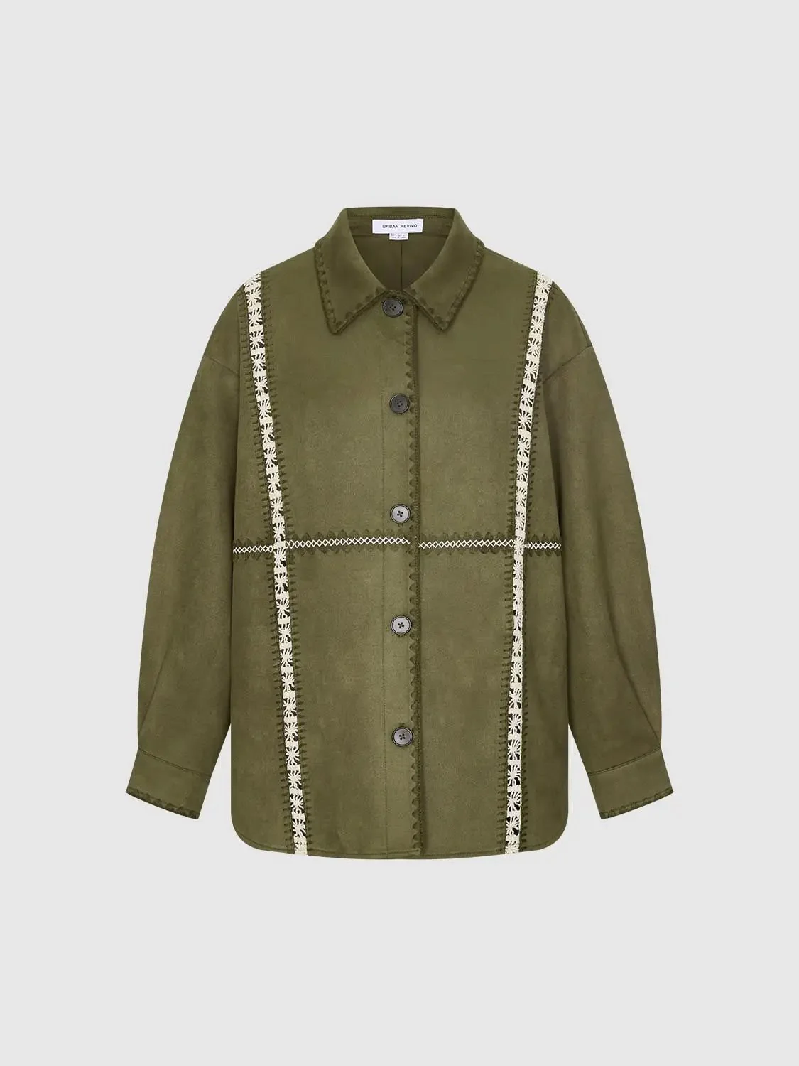 Contrast Embroidered Loose Fit Shirts