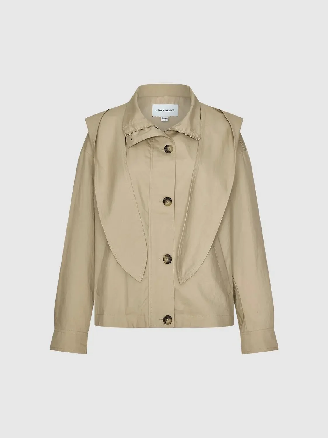 22717-shawl-detail-mock-neck-button-up-jackets-1.webp Shawl Detail Mock Neck Button Up Jackets
