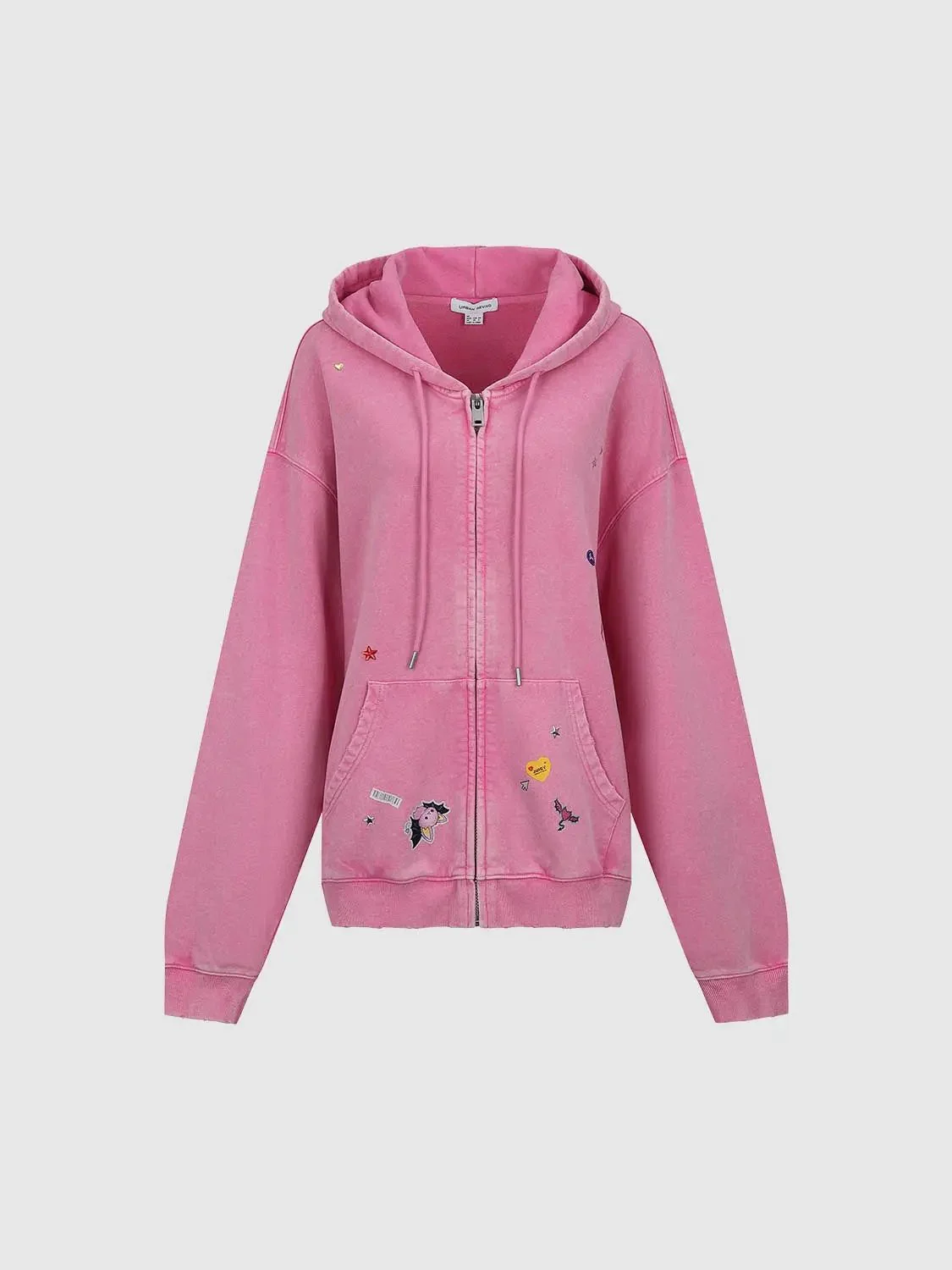 Hooded Drawstring Printed Jackets