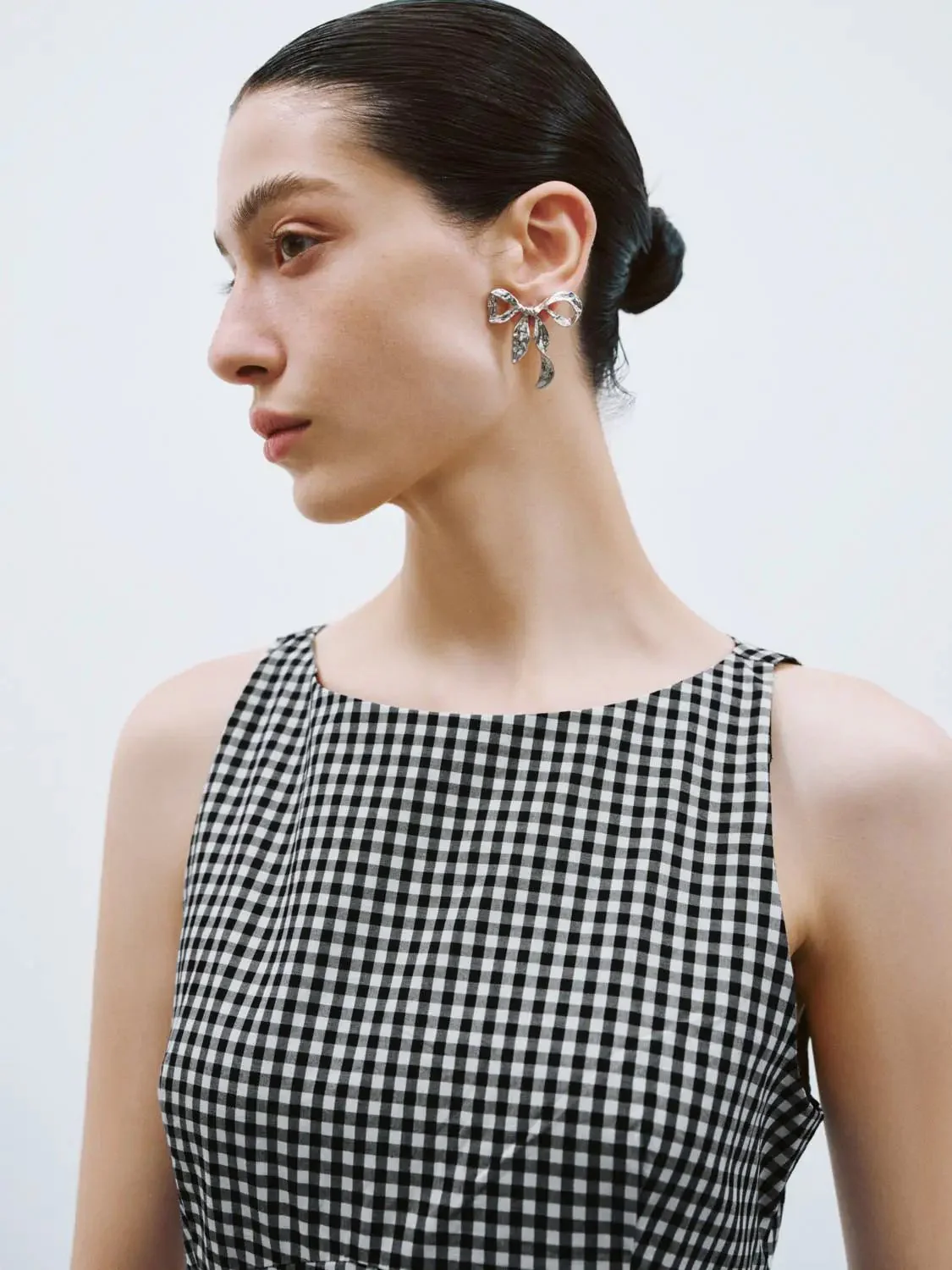 2274-cotton-gingham-sleeveless-a-line-mini-dress-3.webp Cotton Gingham Sleeveless A Line Mini Dress