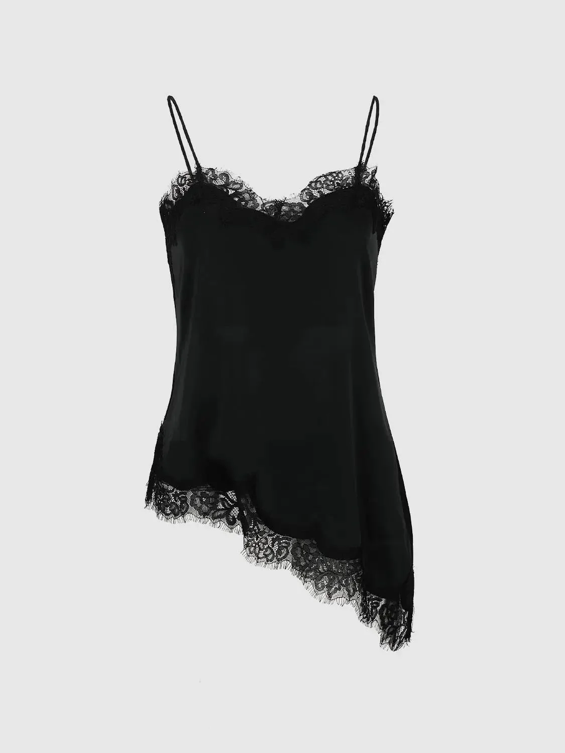 22782-elegant-lace-trim-asymmetric-silky-strappy-top-7.webp Elegant Lace Trim Asymmetric Silky Strappy Top