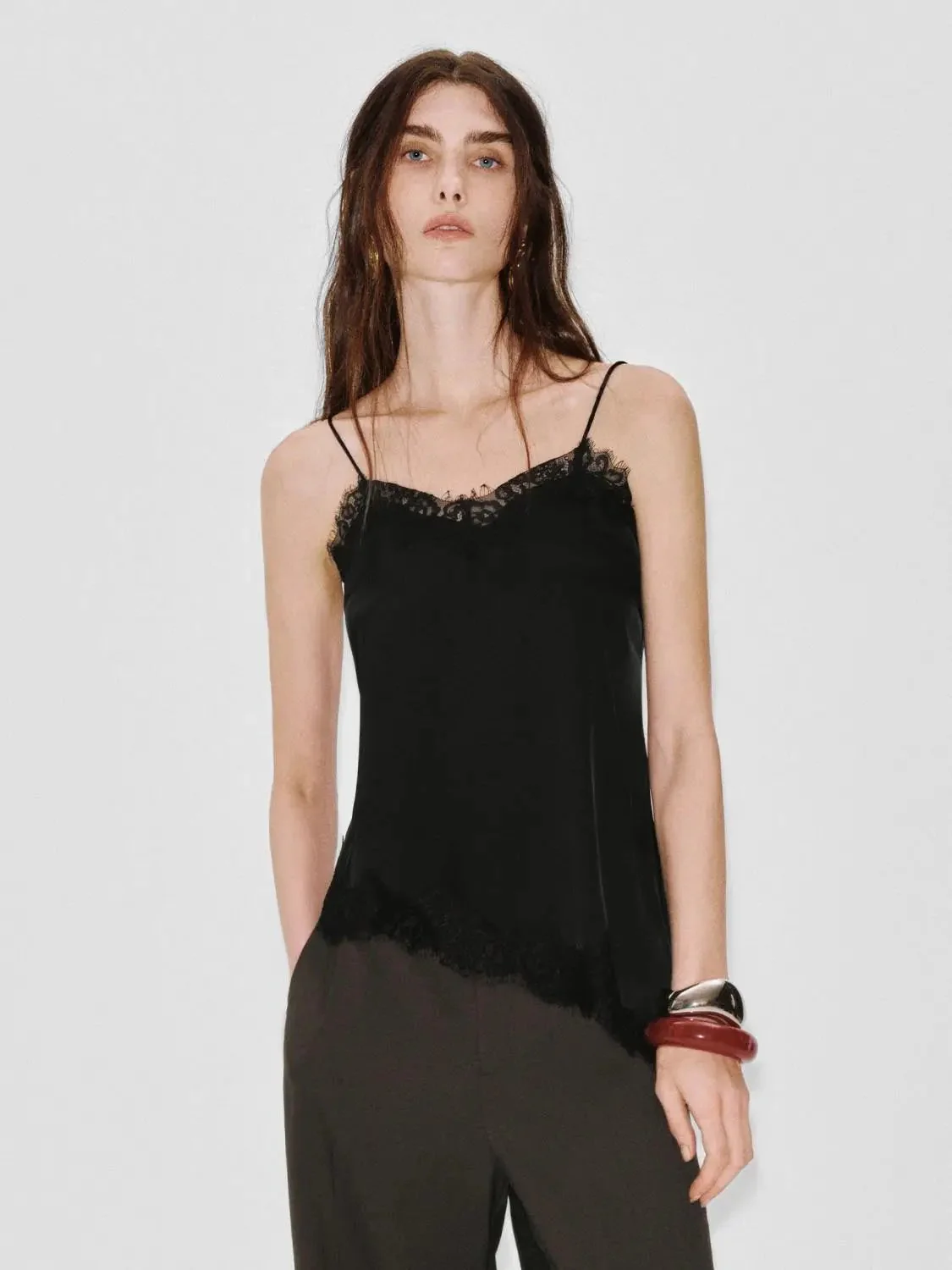 22782-elegant-lace-trim-asymmetric-silky-strappy-top-9.webp Elegant Lace Trim Asymmetric Silky Strappy Top