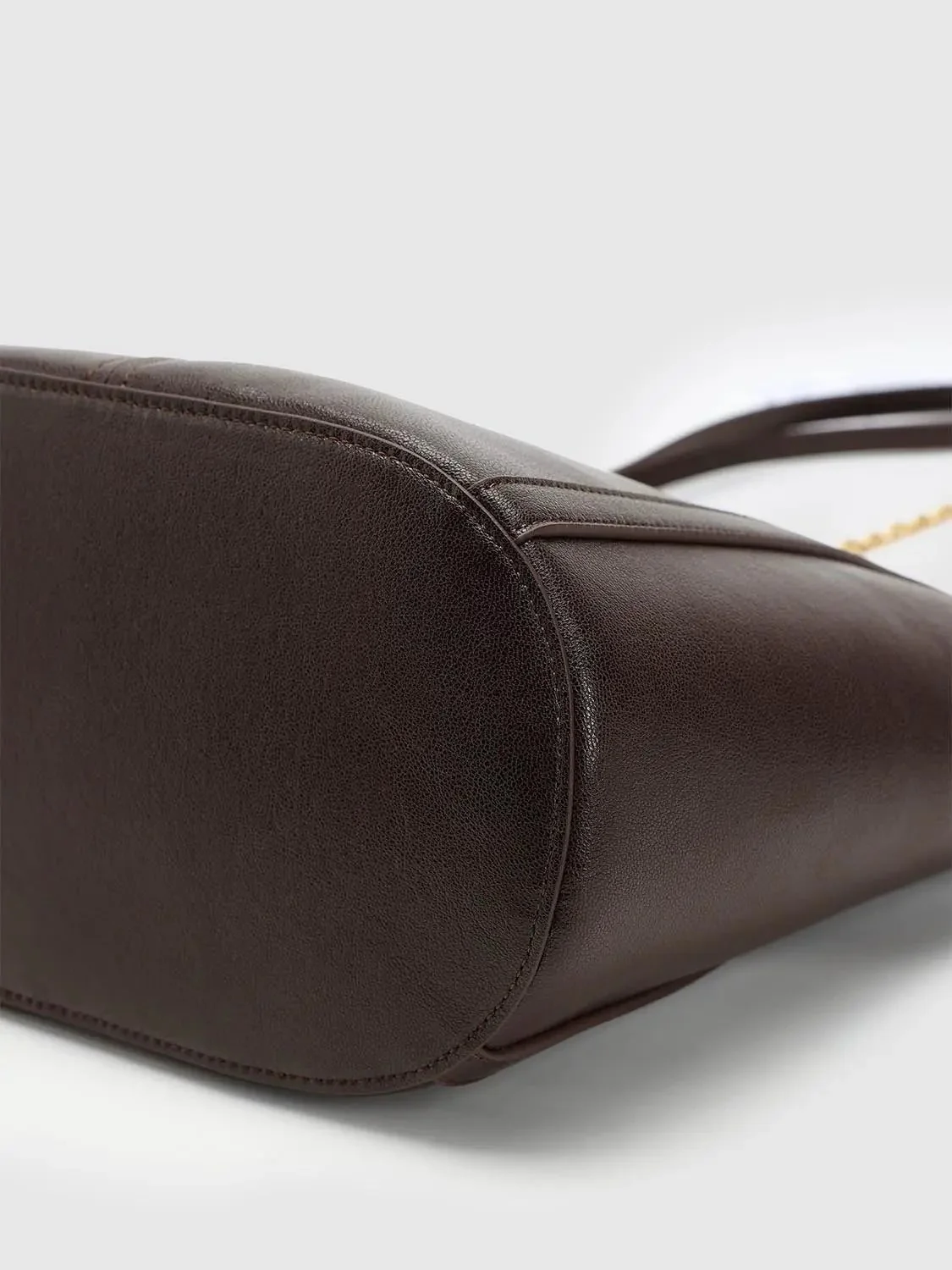 Faux Leather Chain Detail Bucket Shoulder Bags