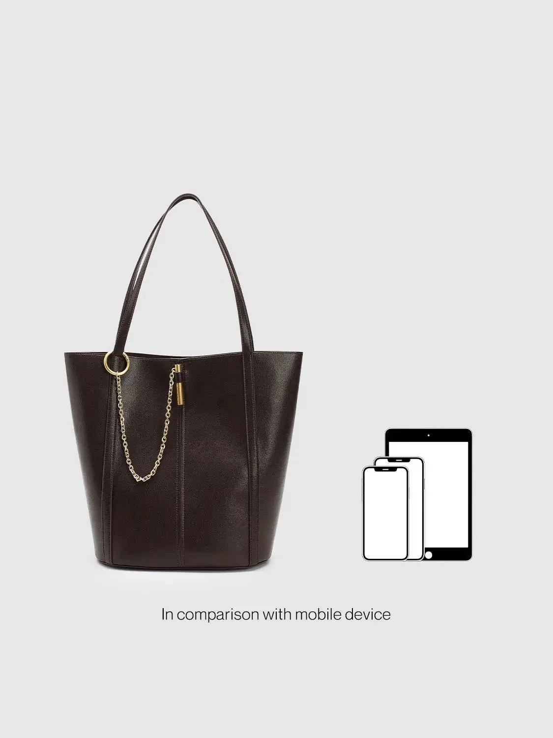 Faux Leather Chain Detail Bucket Shoulder Bags