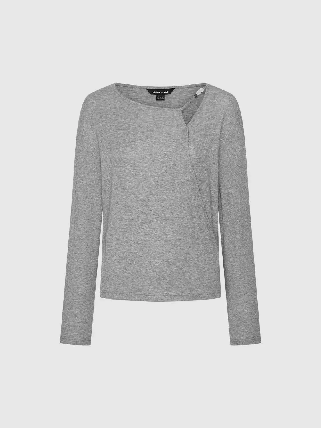 Lyocell Wool Blend Asymmetric Long Sleeve T Shirts