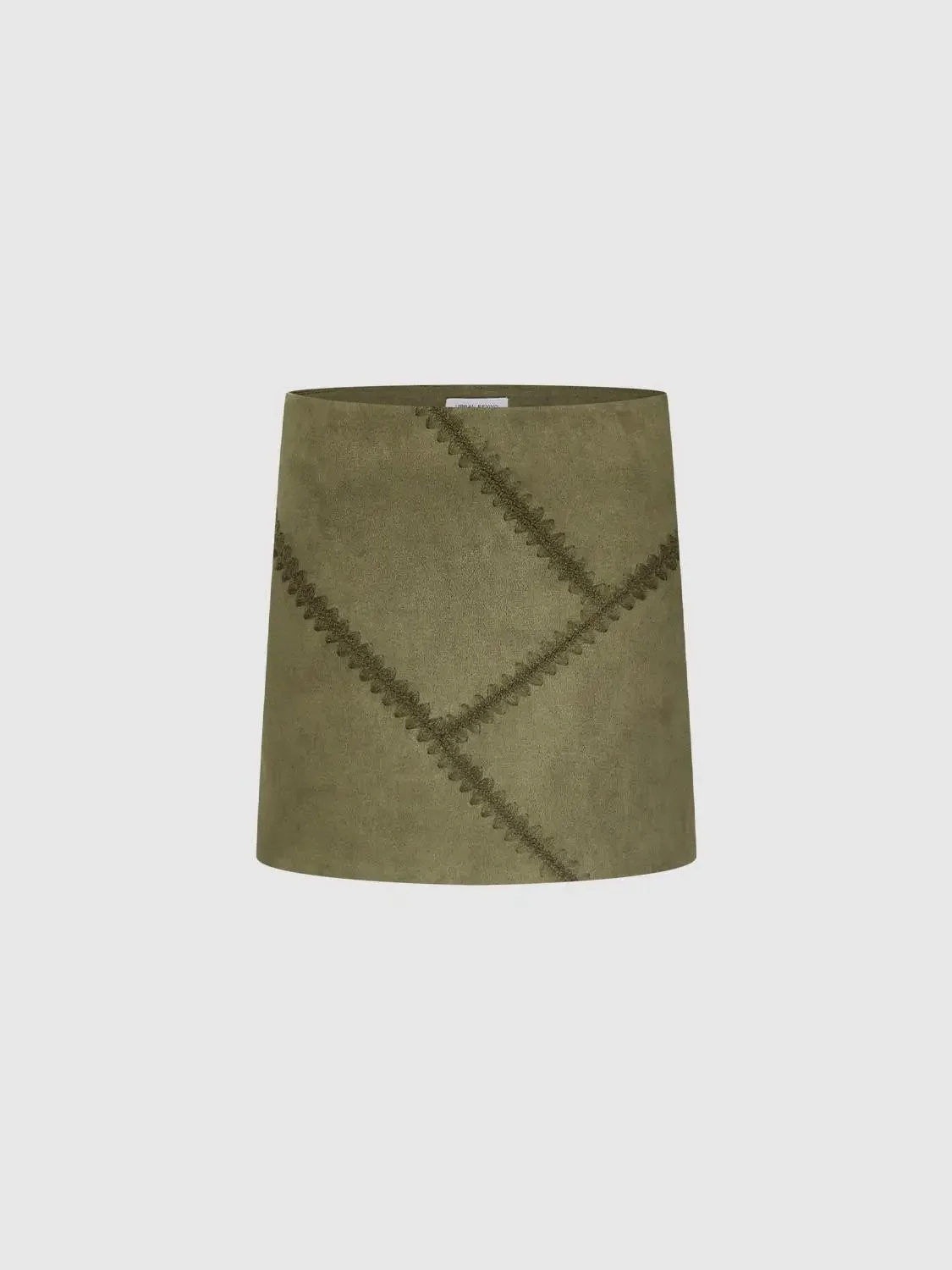 Seamed Stitch Detail A-Line Mini Skirts