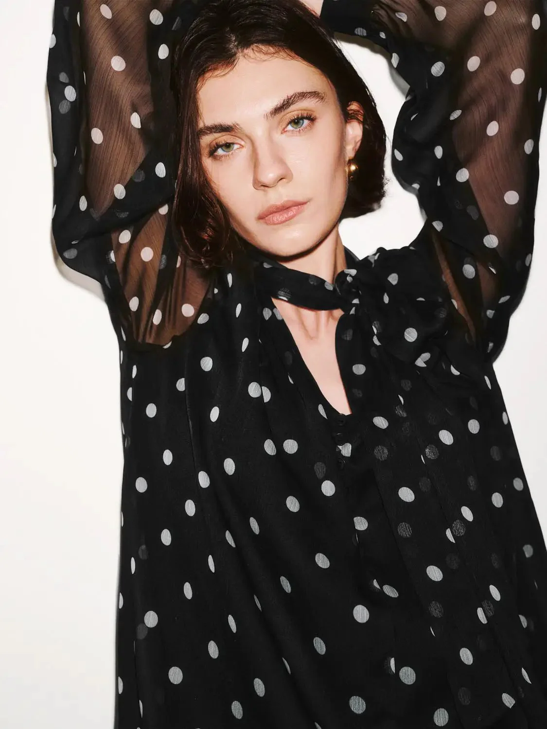 22909-polka-dotted-scarf-neck-overhead-shirts-3.webp Polka Dotted Scarf Neck Overhead Shirts