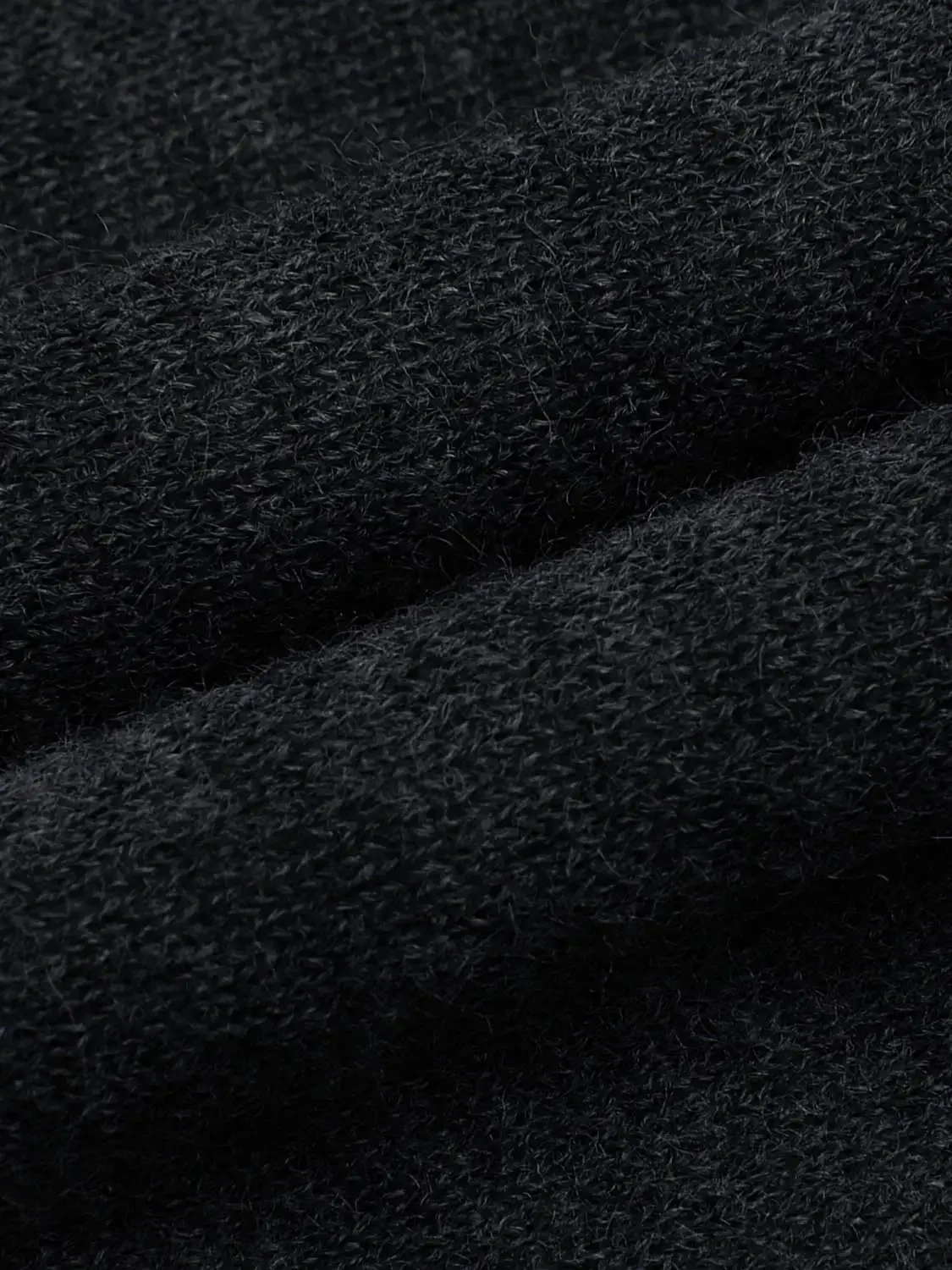 Wool Alpaca Knit With Contrast Panel Long Sleeve Shirt