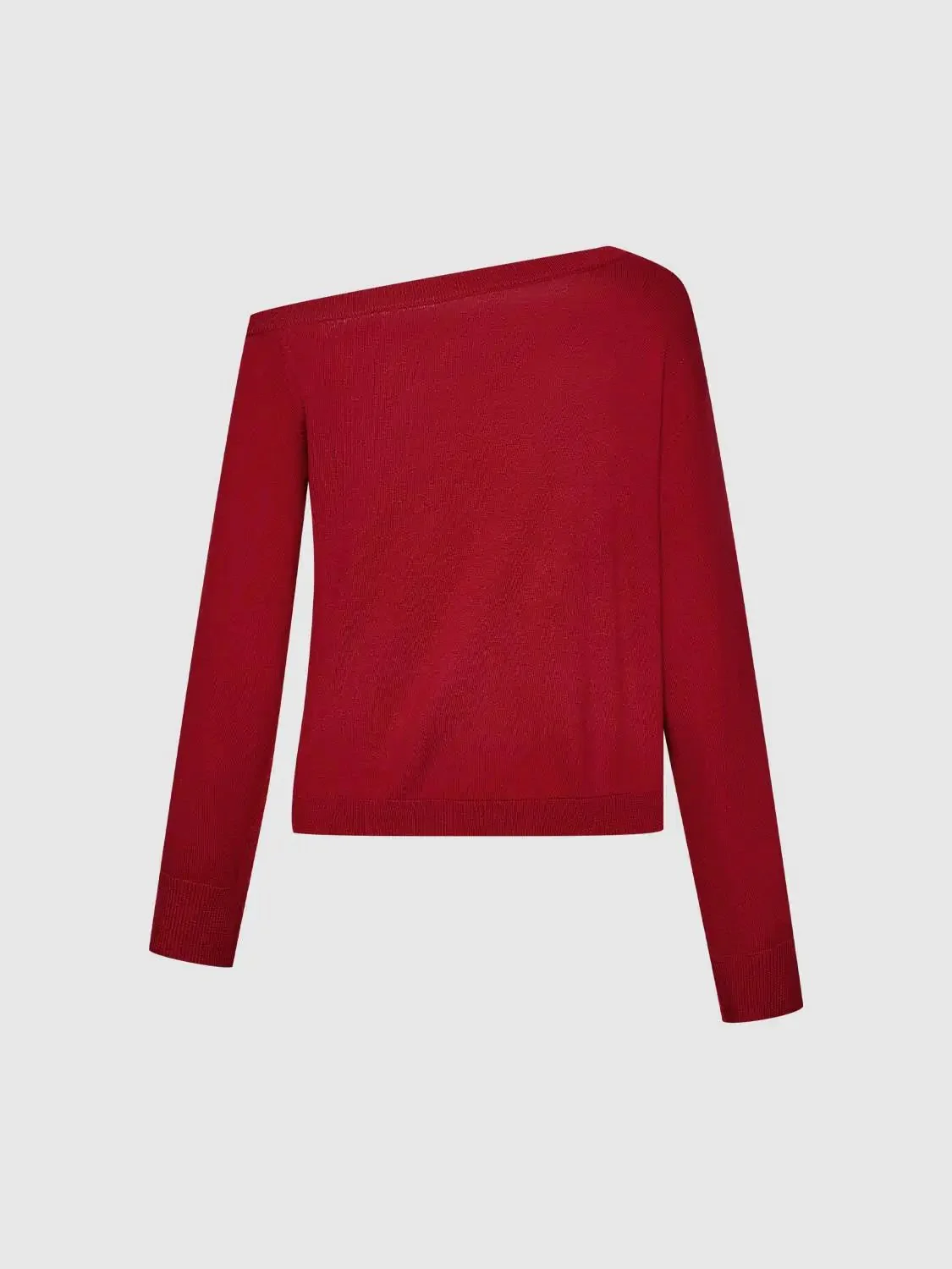 One Shoulder Long Sleeve Knitted T-Shirts