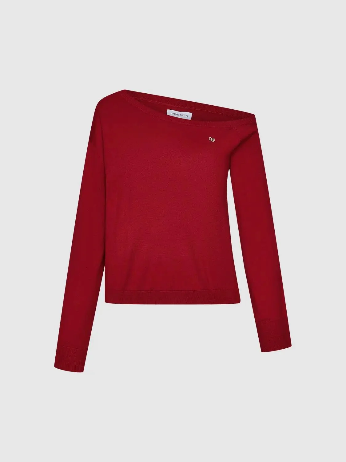 One Shoulder Long Sleeve Knitted T-Shirts