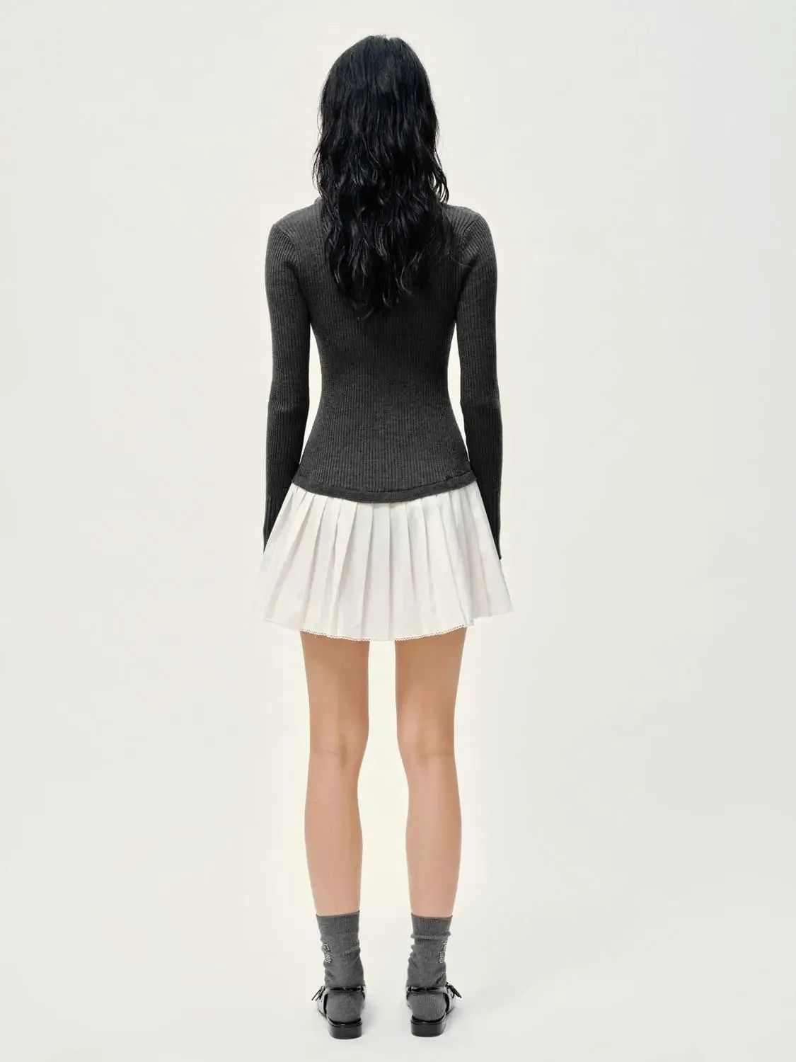 22938-elegant-knit-polo-neck-pleated-mini-dress-6.webp Elegant Knit Polo Neck Pleated Mini Dress