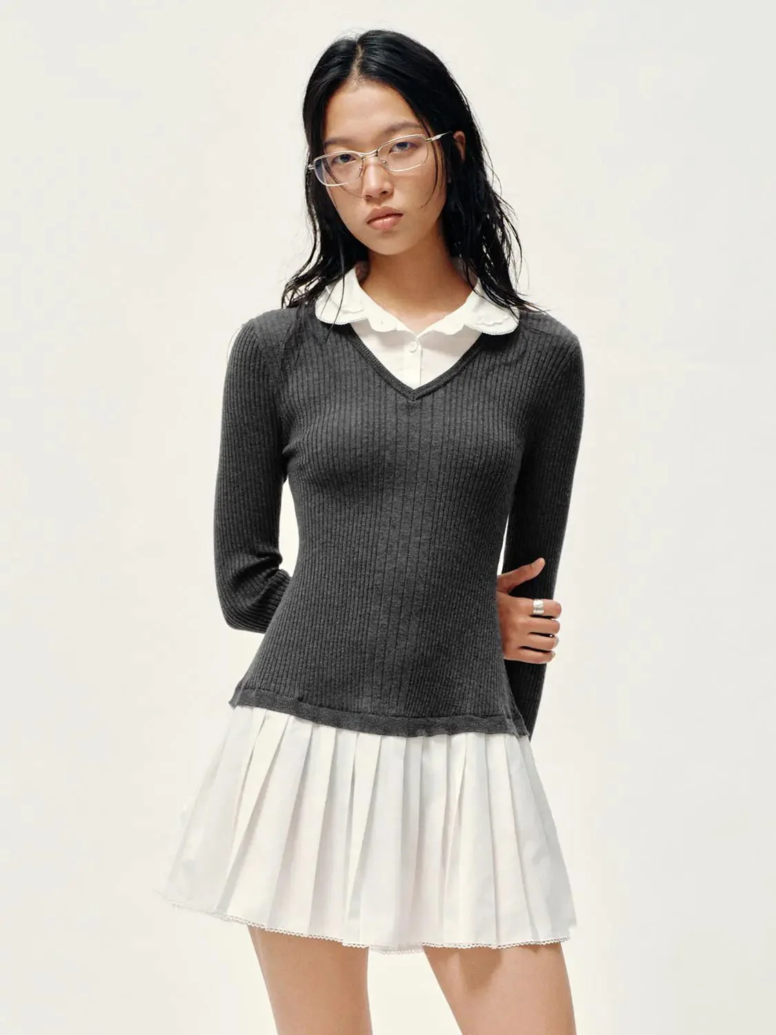 22938-elegant-knit-polo-neck-pleated-mini-dress-9.webp Elegant Knit Polo Neck Pleated Mini Dress