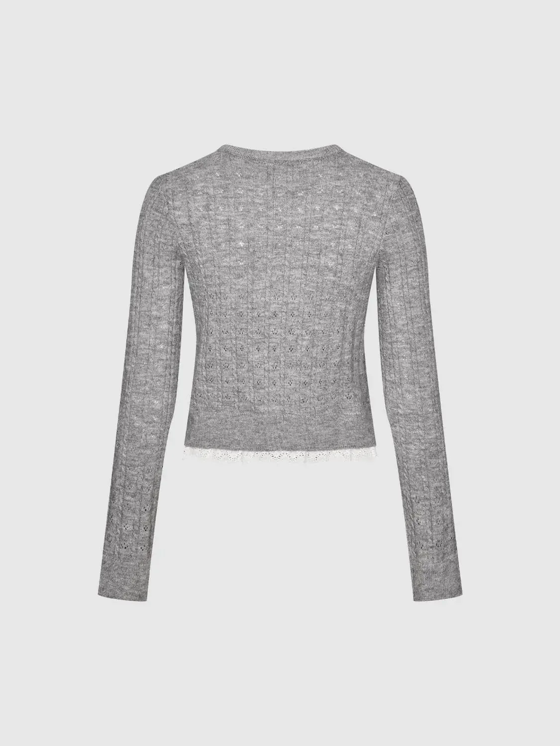 22981-bow-embellished-lace-hem-knitted-cardigans-2.webp Bow Embellished Lace Hem Knitted Cardigans