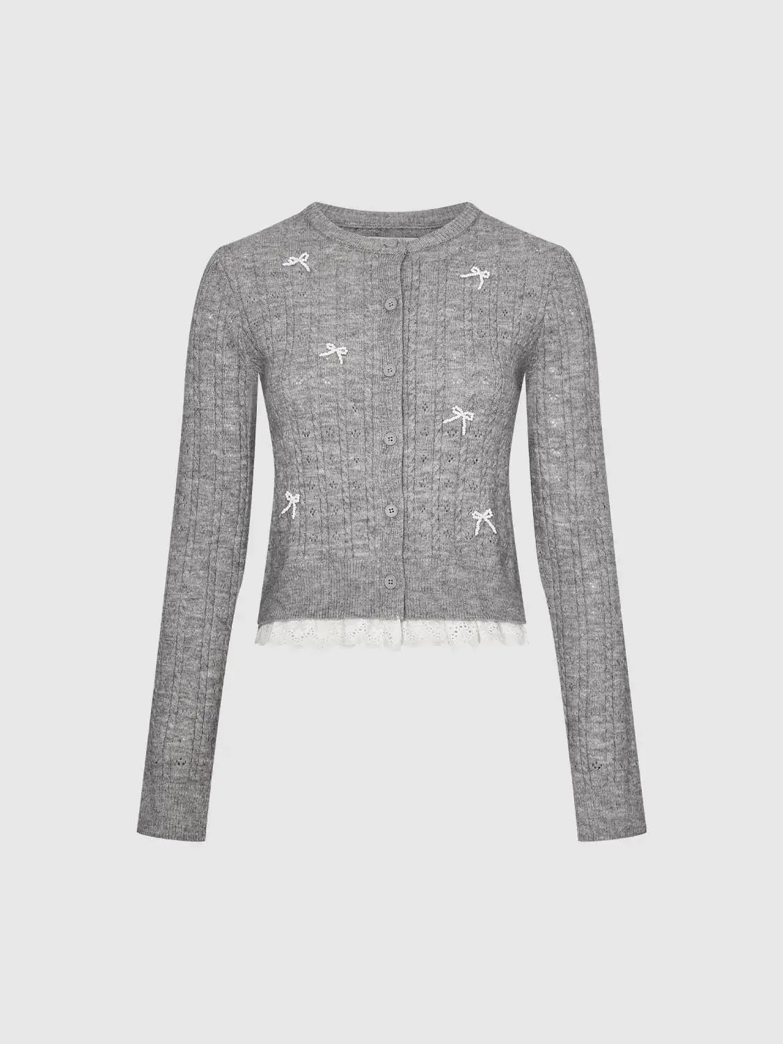 22981-bow-embellished-lace-hem-knitted-cardigans-4.webp Bow Embellished Lace Hem Knitted Cardigans