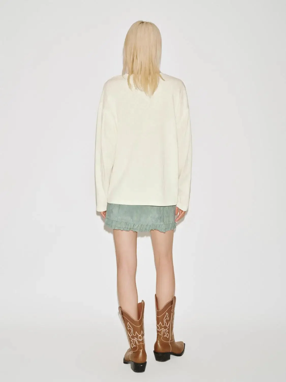 Floral Bear Print Crew Neck Long Sleeve Tshirts
