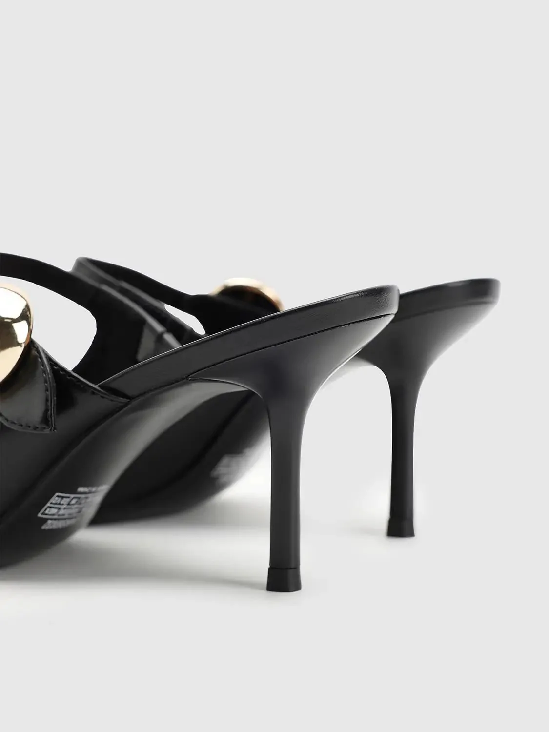 Point-Toe Heeled Slippers