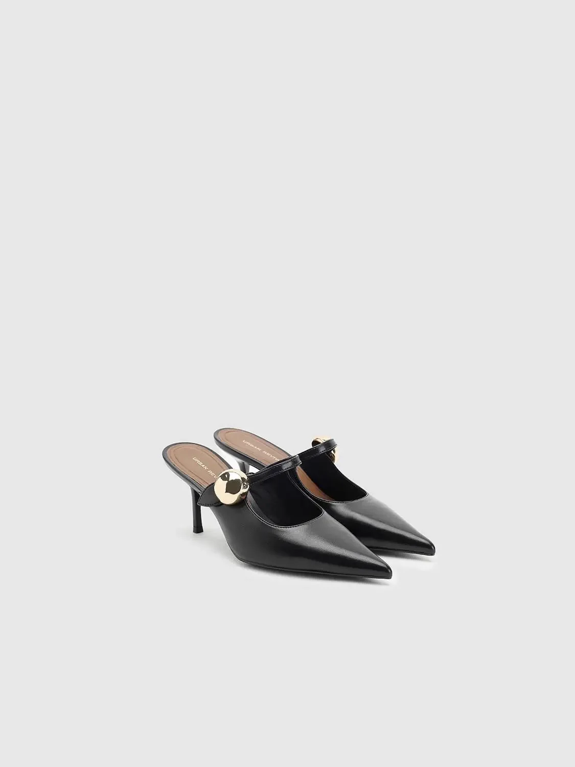 Point-Toe Heeled Slippers