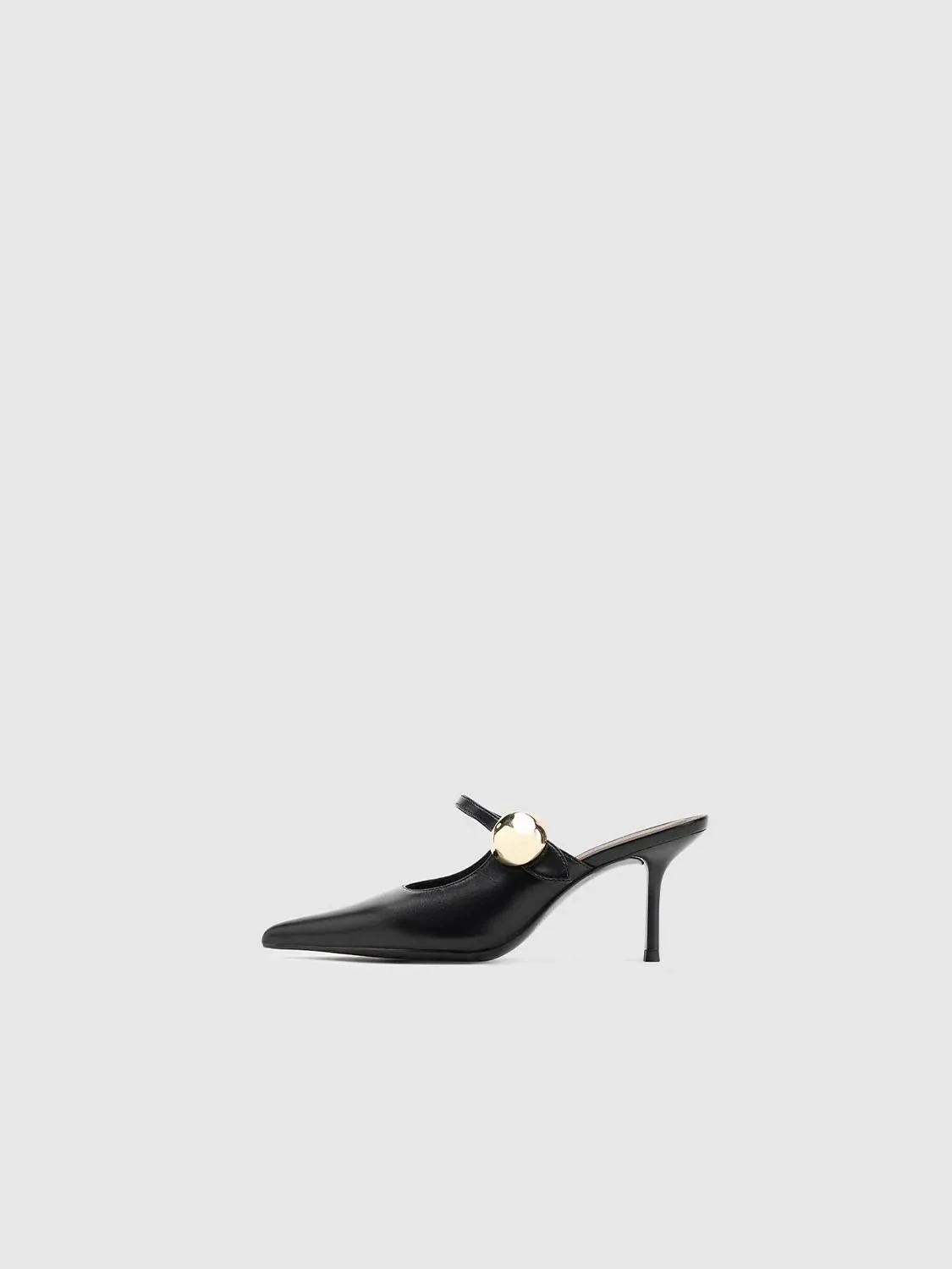 Point-Toe Heeled Slippers