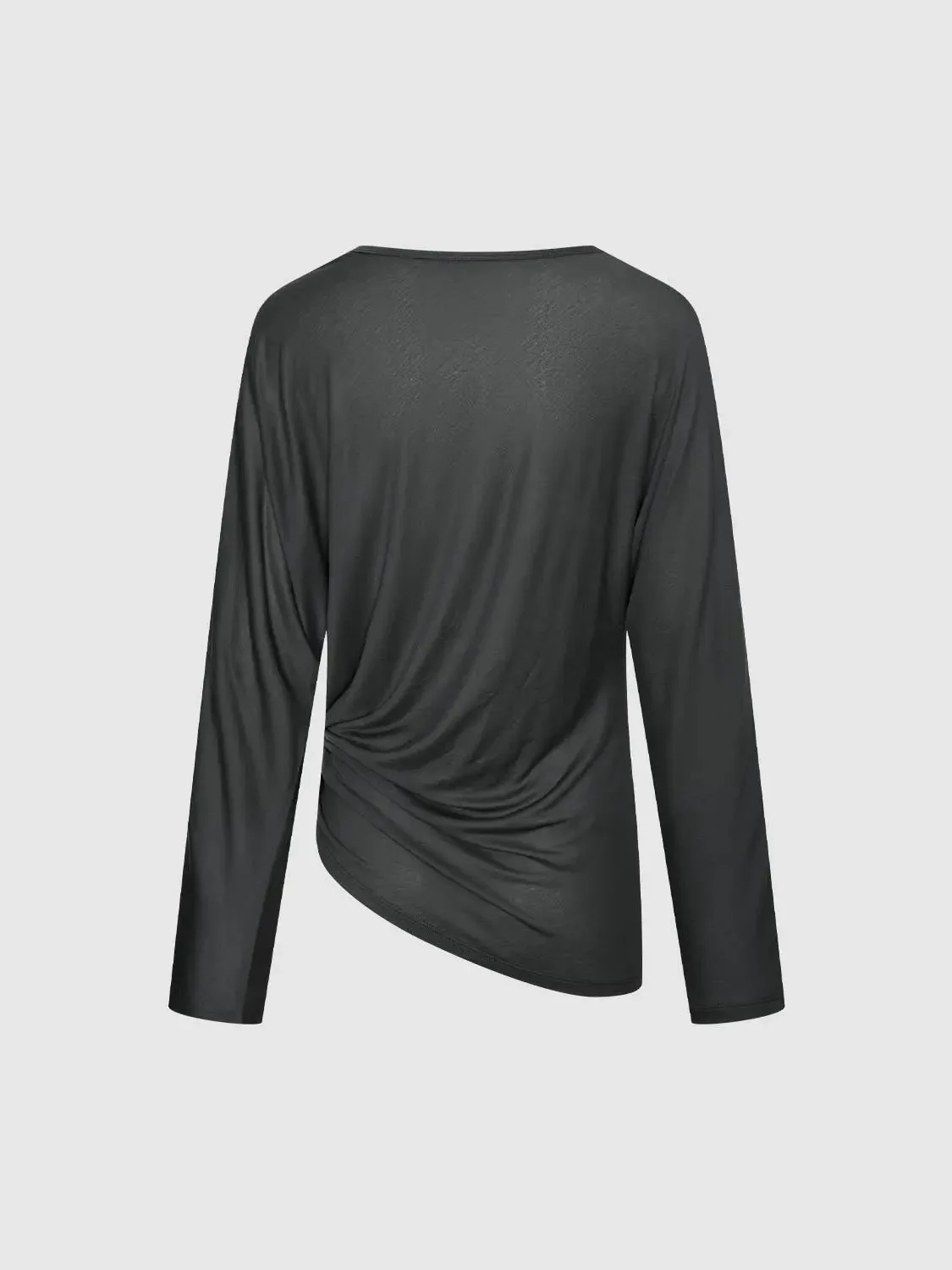 23058-lyocell-draped-crew-neck-long-sleeve-t-shirts-2.webp Lyocell Draped Crew Neck Long Sleeve T Shirts