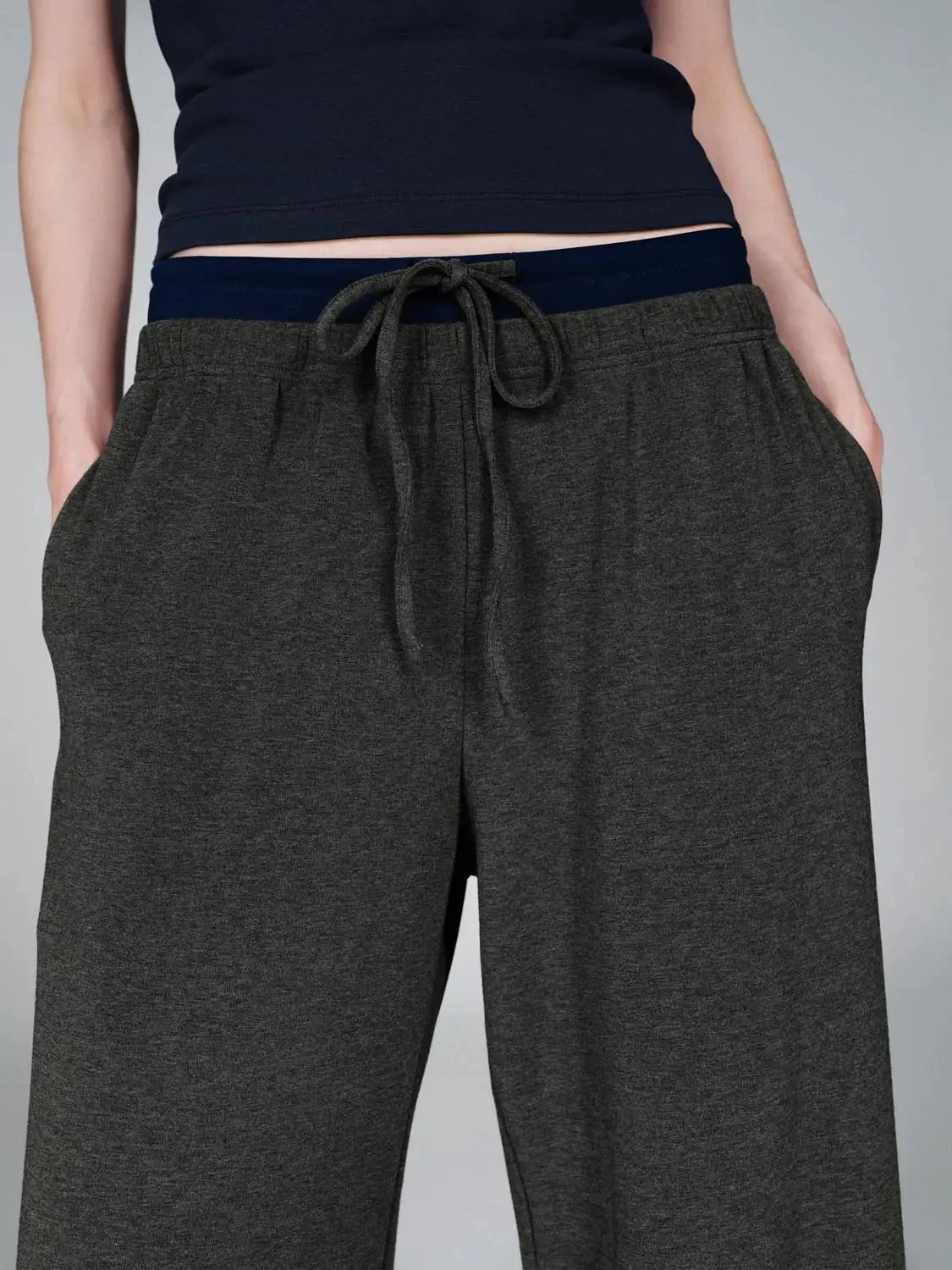 Drawstring Pull On Wide Leg Pants
