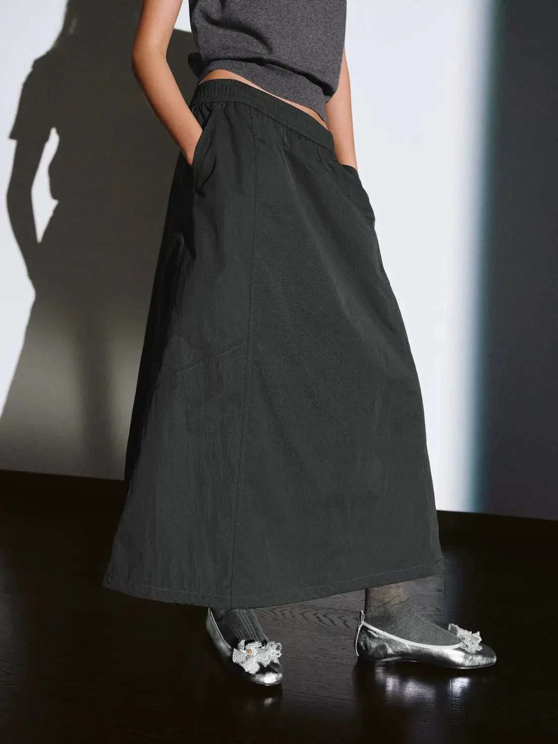 Pull On A-Line Midi Skirts