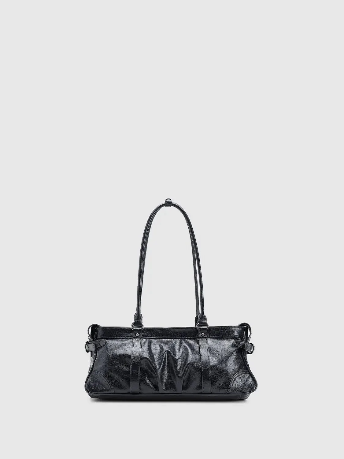 23223-faux-leather-belt-detail-shoulder-bowling-bags-2.webp Faux Leather Belt Detail Shoulder Bowling Bags