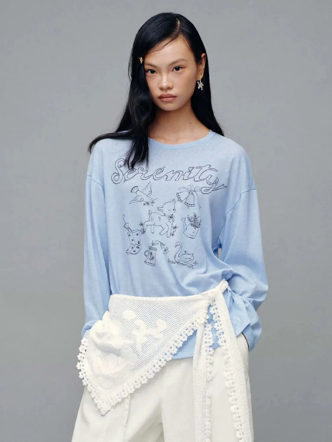 Serenity Cotton Blend Long Sleeve T Shirts