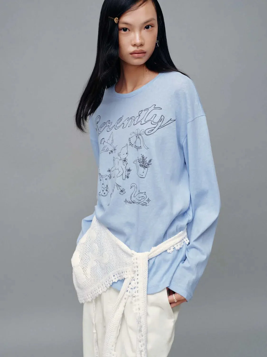 Serenity Cotton Blend Long Sleeve T Shirts