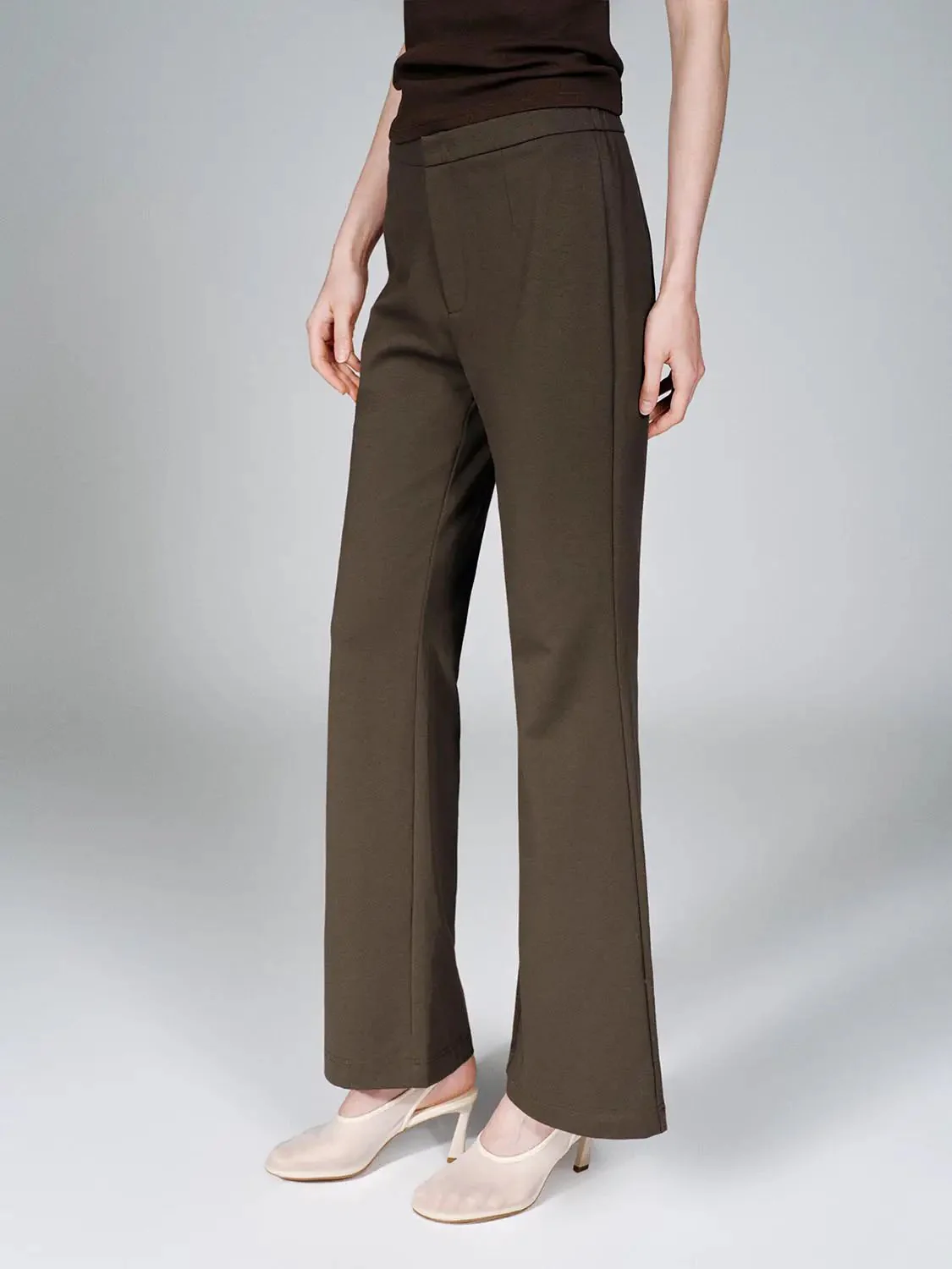 Pull On Tailored Flare Leg Pants